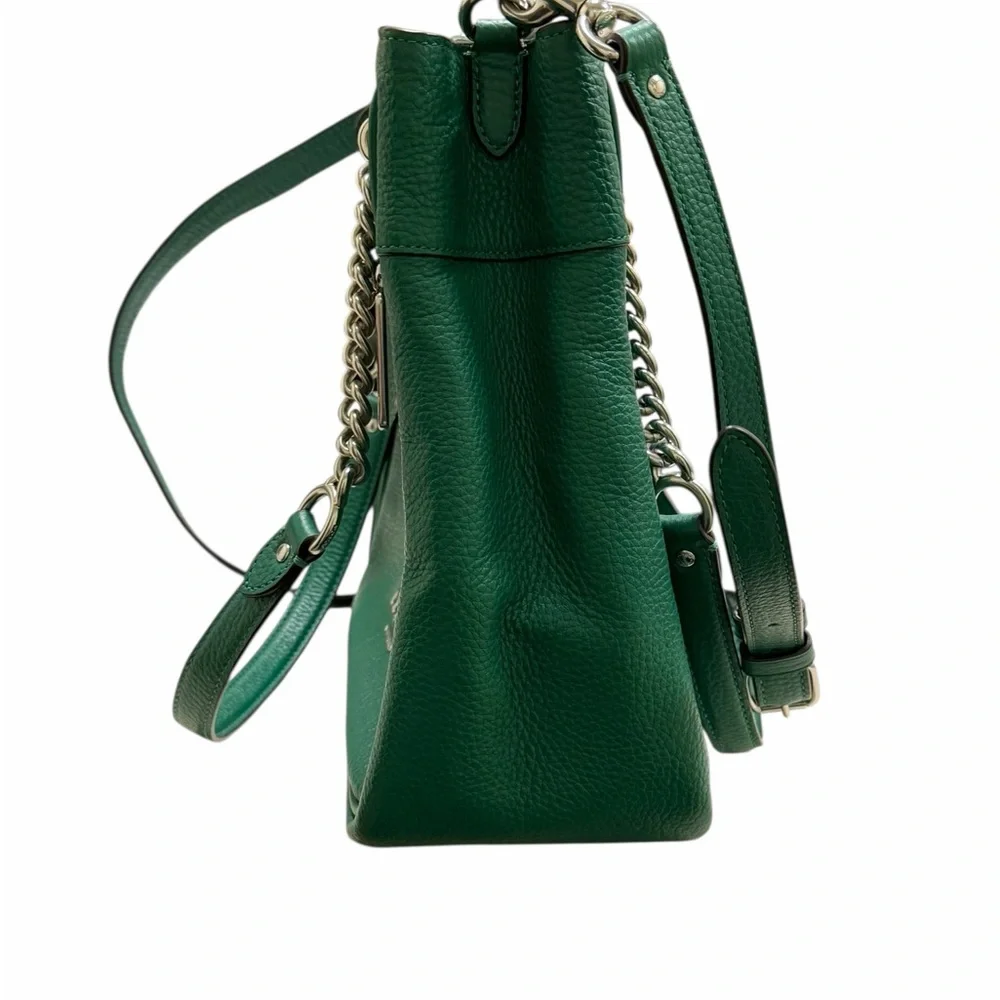 Coach Cassie Leather Chain Strap Crossbody Emerald Green - Very Good Condition - Picture 6 of 8